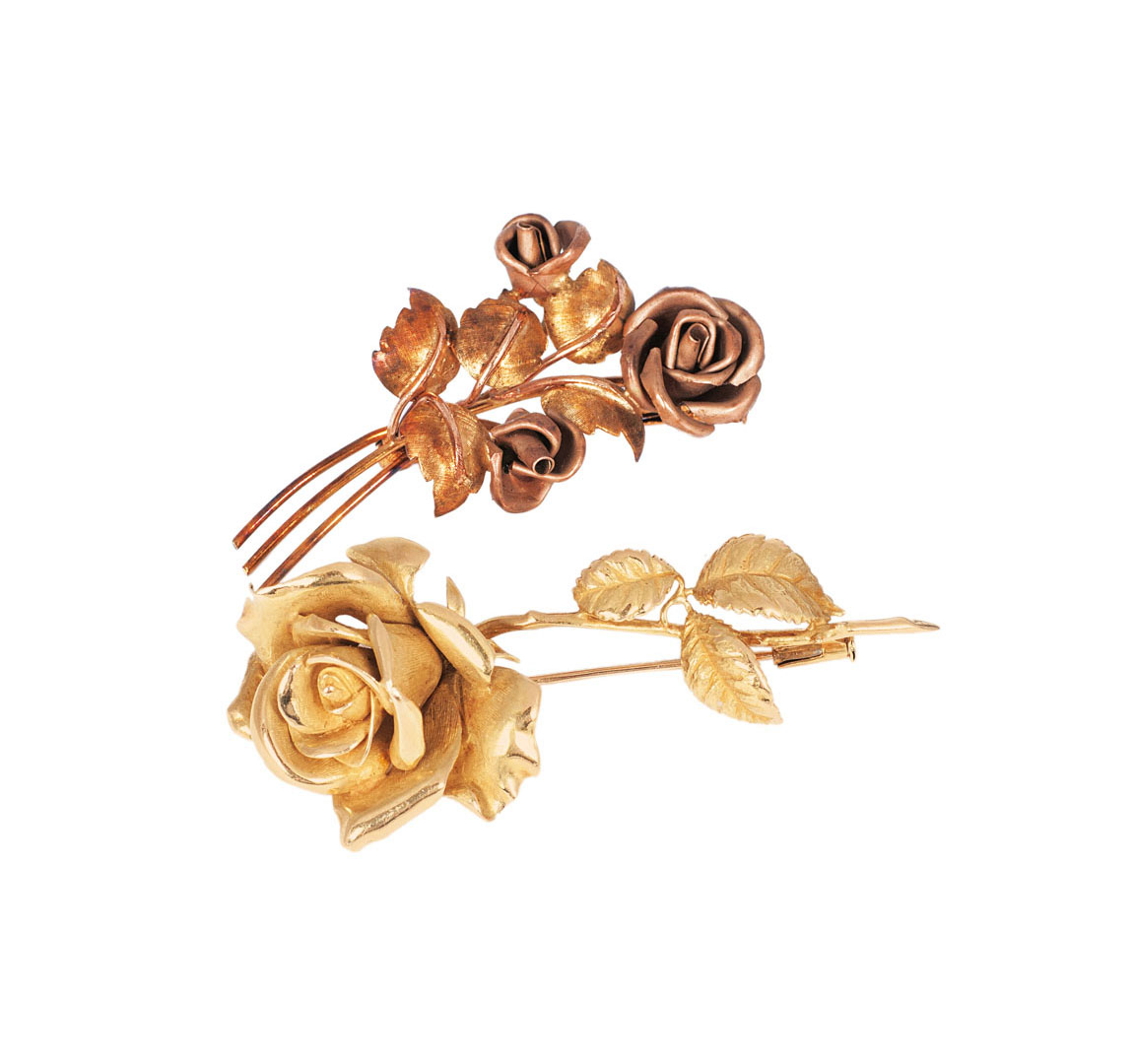 Two brooches 'Roses'