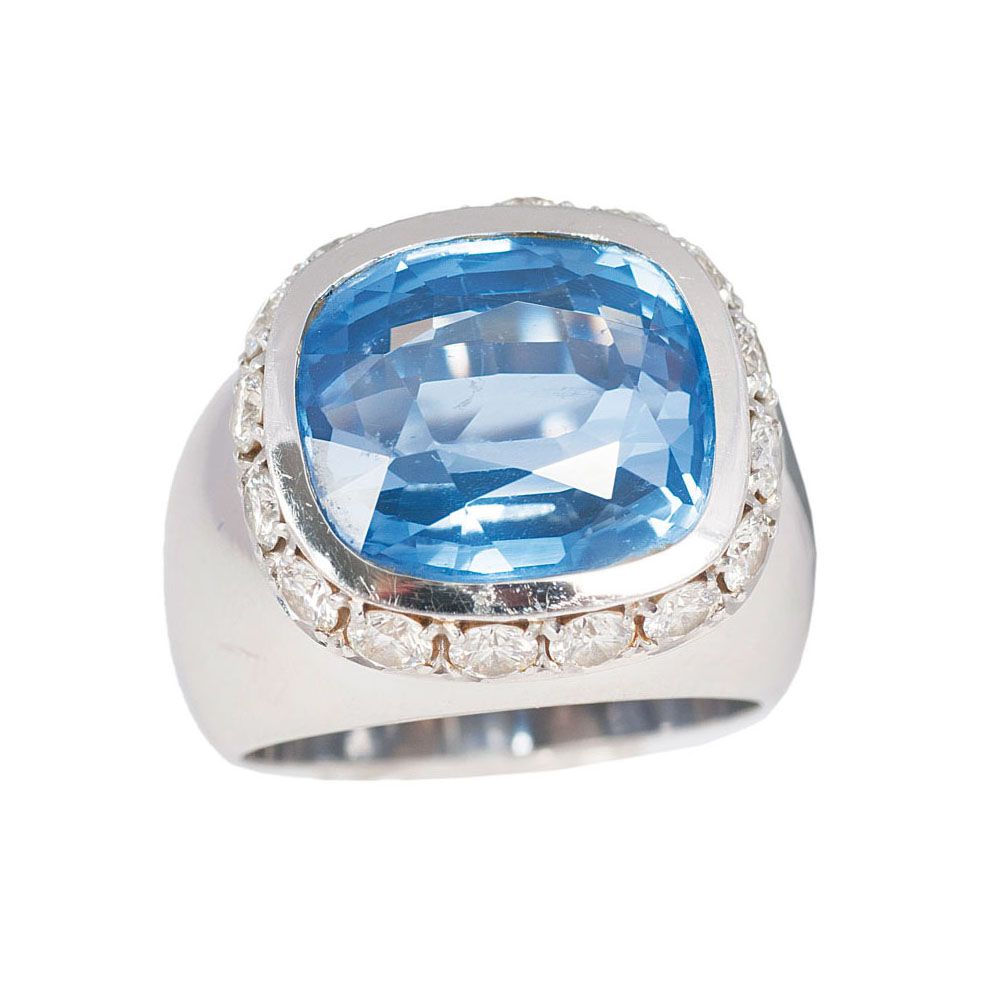 A sapphire diamond ring