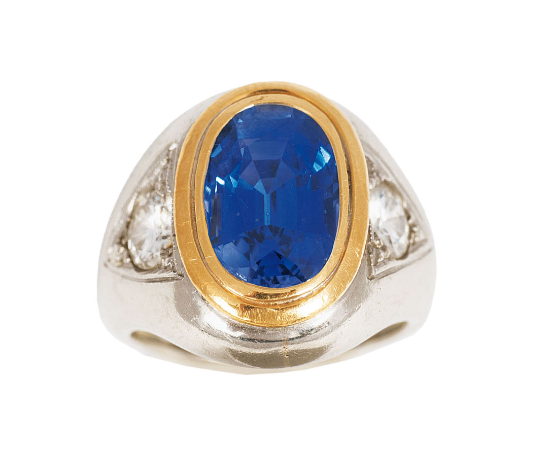 A sapphire diamond ring