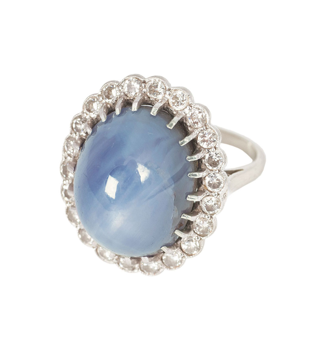 A highcarat star sapphire diamond ring