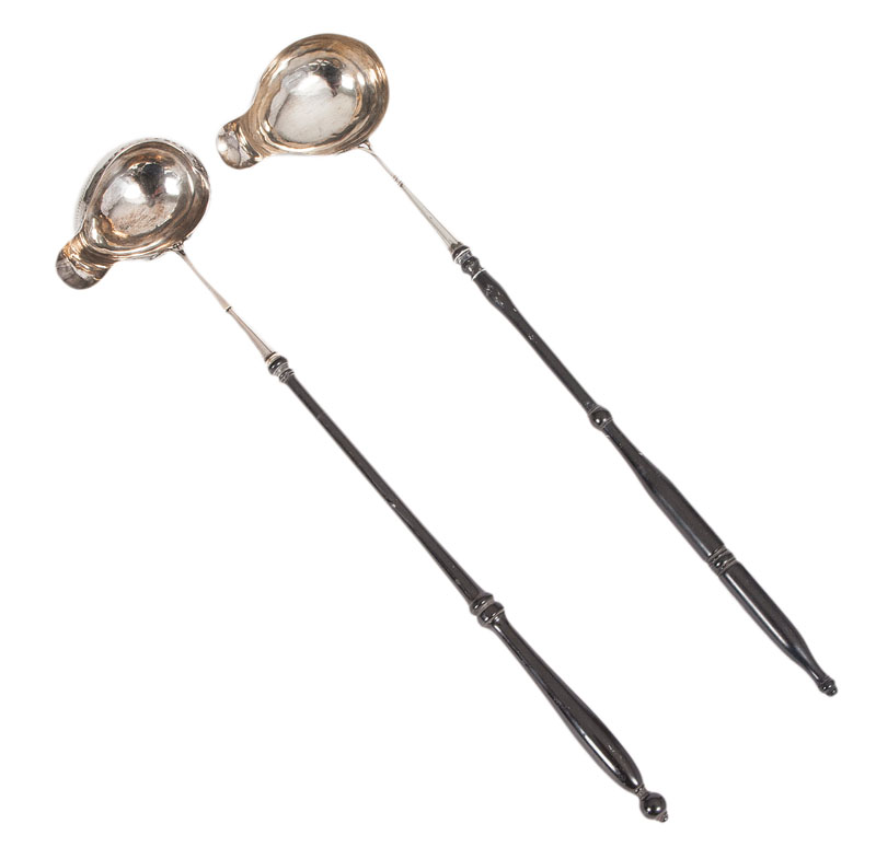 Two Biedermeier ladles with engraved pattern