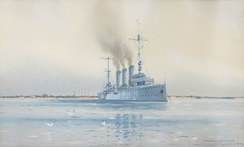 Adolf Bock - S.M.S. in the Port of Libau S.M.S. in the Port of Libau