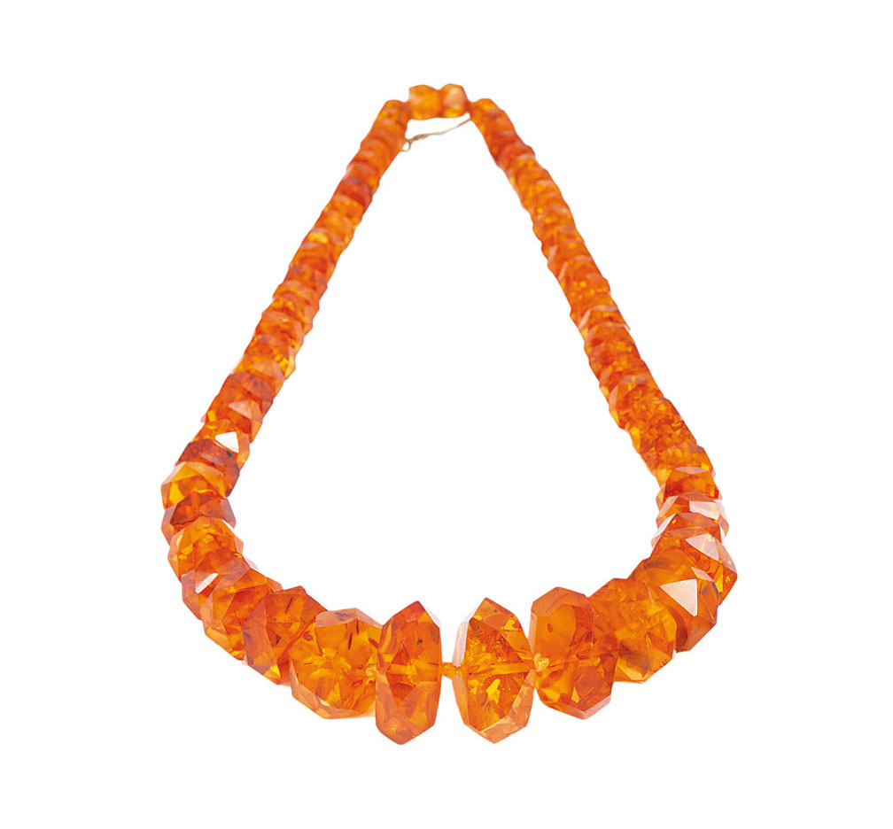 An amber necklace