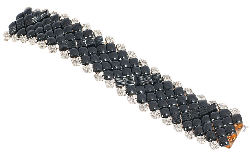 An extraordinary onyx diamond necklace with matching bracelet by jeweller Wilm - image 2