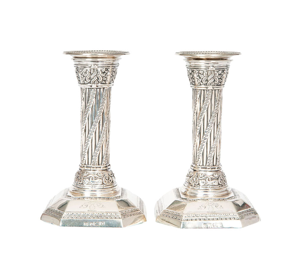 A pair of Victorian candlesticks