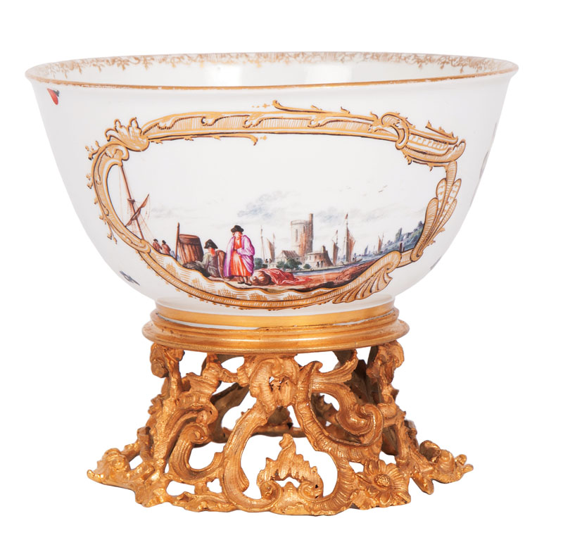 A bowl of museum-like quality with Kauffahrtei scenes by Christian Friedrich Herold - image 2