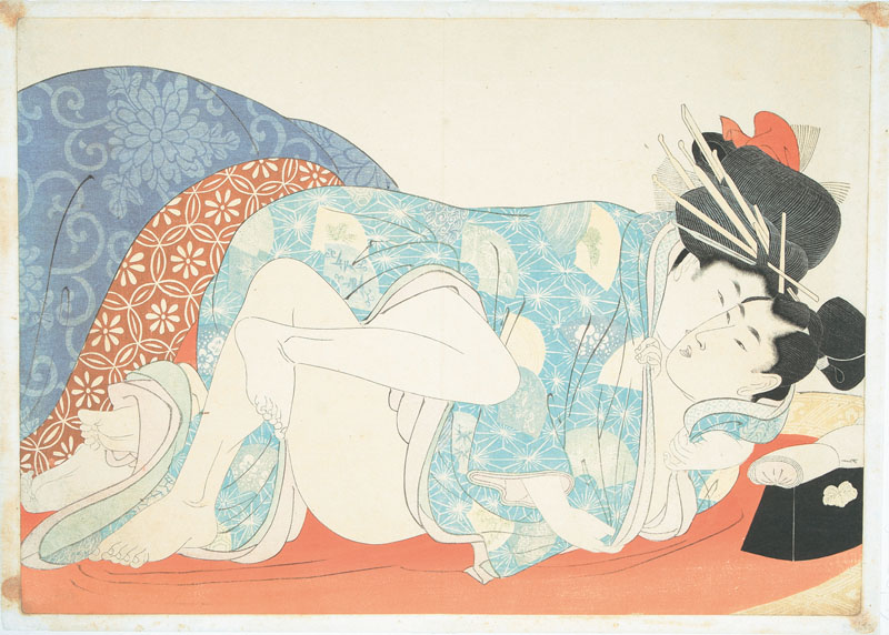 A set of 7 Shunga woodblock prints