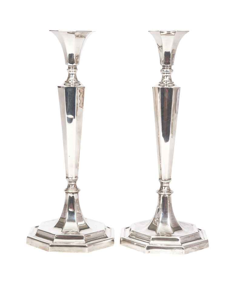 A pair of Art Deco candlesticks