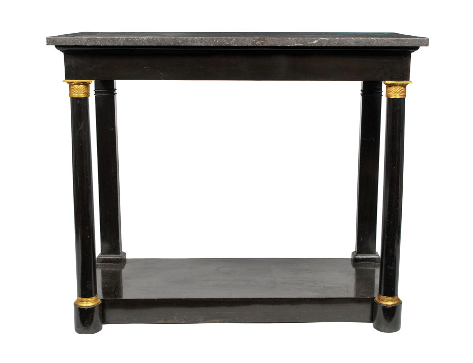 An ebonised Napoleon III console table