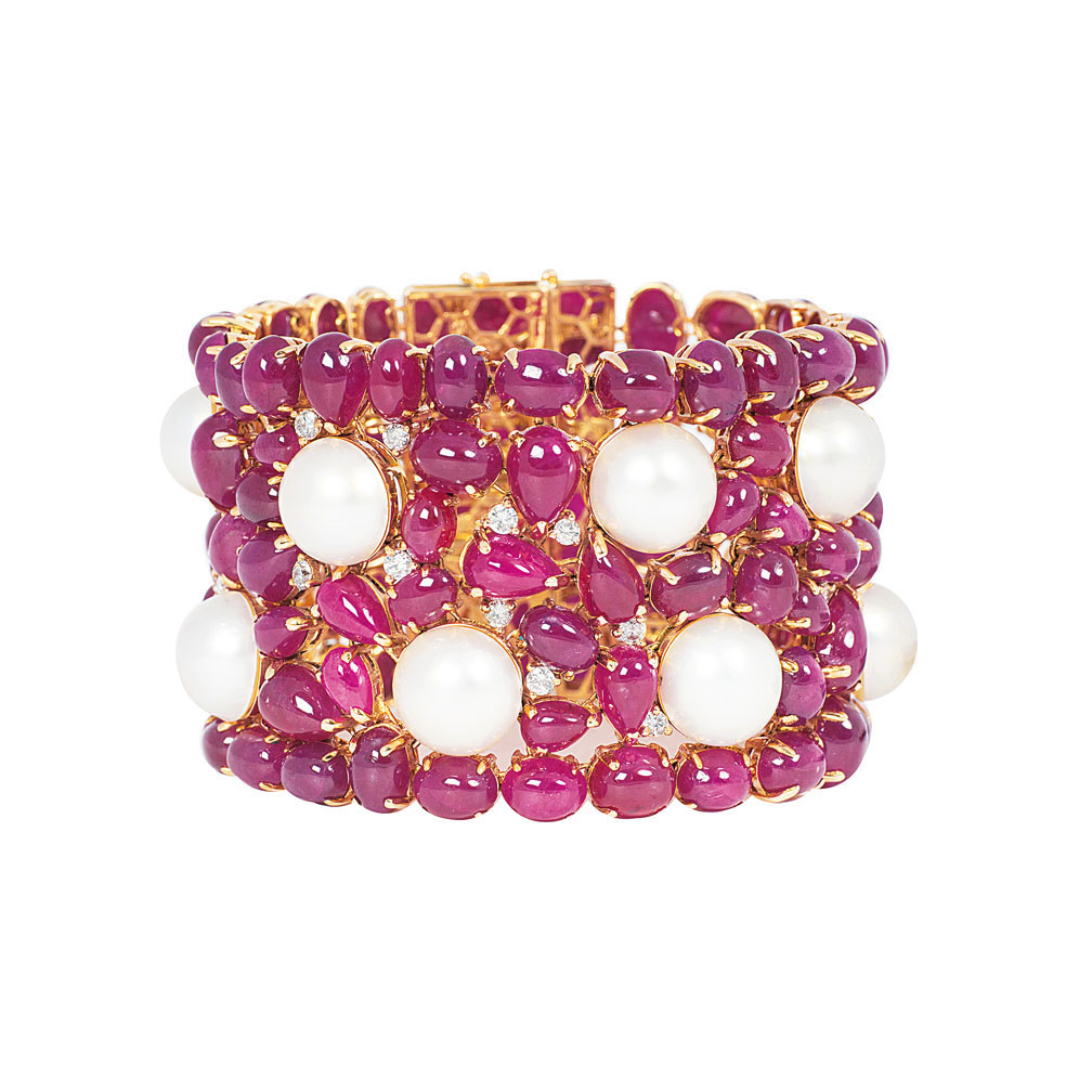Außergewöhnliches, hochkarätiges Rubin-Perlen-Armband - Bild 2