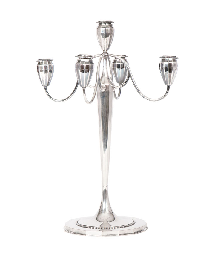 An Art Nouveau candelabra