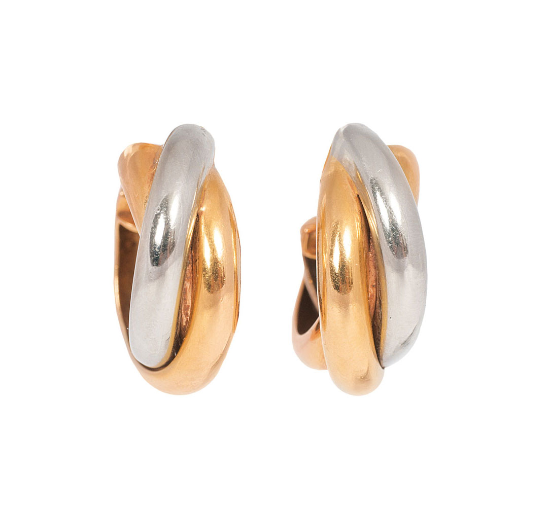 A pair of multicolour gold earrings by Cartier