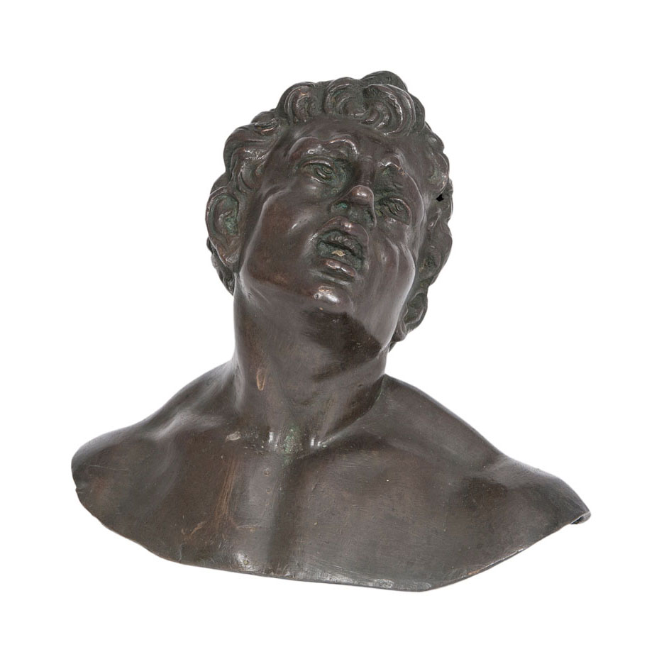 A bronze bust 'Marsyas'