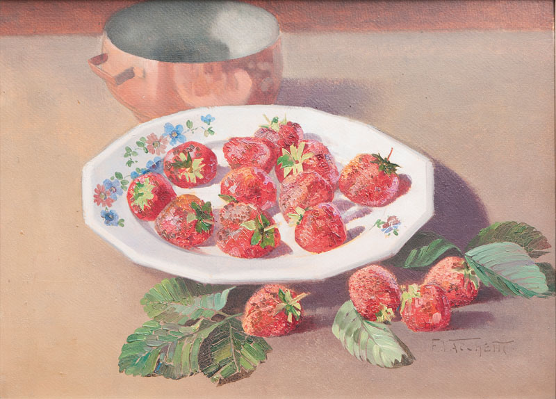 Stilleben mit Erdbeeren