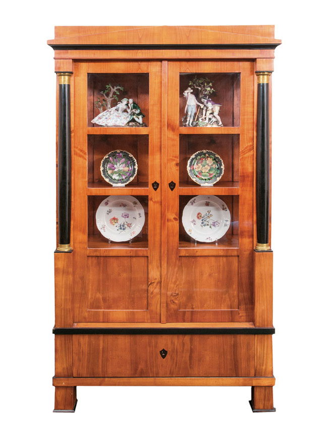 An elegant Biedermeier glass cabinet