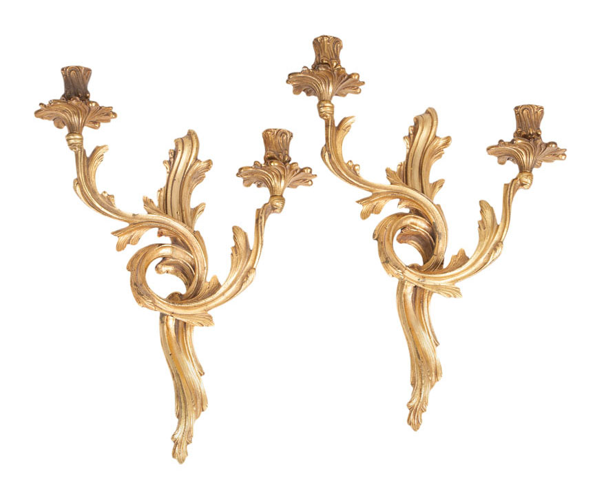 A pair of wall appliques of Louis Quinze style