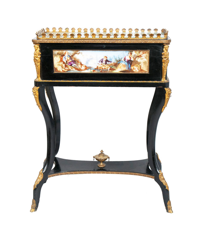 A Napoleon III Jardinière with figural painting