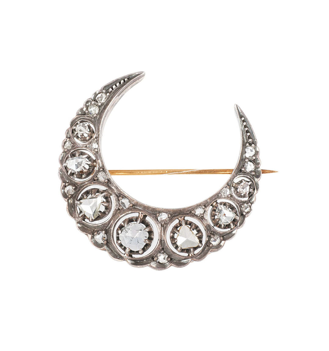 A french Belle-Epoque brooch with diamonds 'Moon'