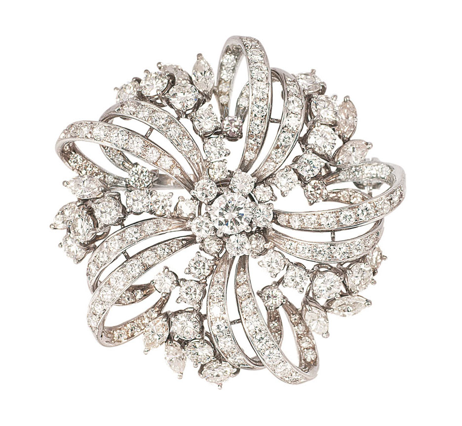 A highcarat diamond brooch 'Flowers'