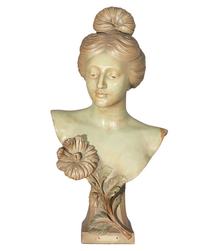 An Art Nouveau terracotta bust 'Flora'
