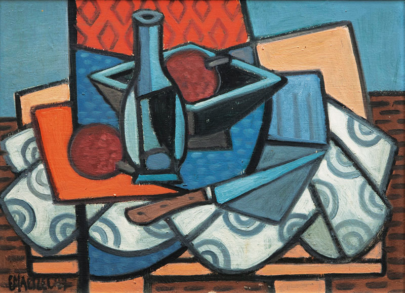 Still Life with Knife and Bottle