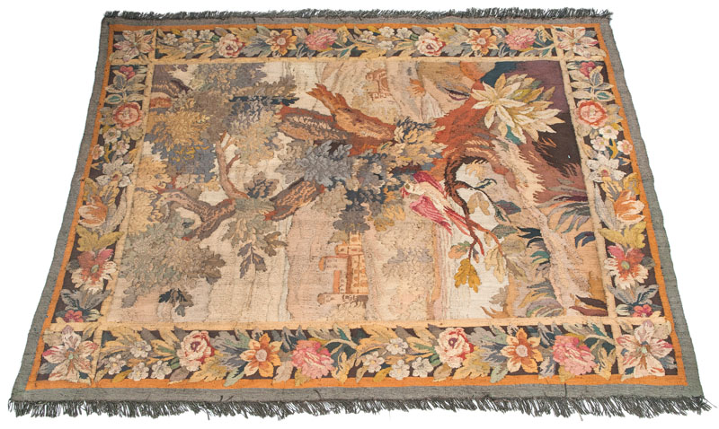 A tapestry 'Landscape with Phoenix' A tapestry 'Landscape with Phoenix'