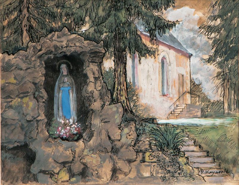 Paul Kayser - Marienbild vor einer Kapelle Marienbild vor einer Kapelle