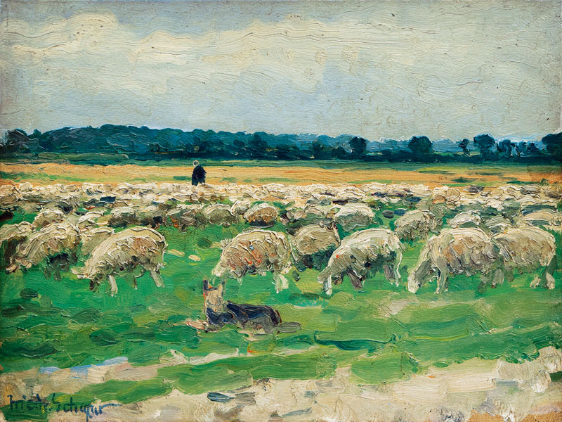 Shepherd with Flock