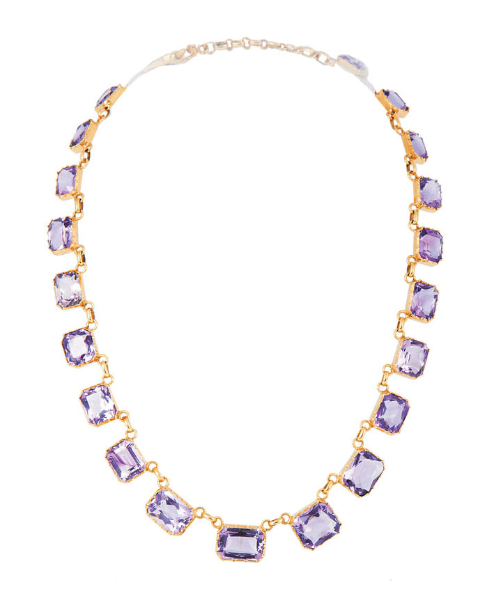 An amehtyst necklace