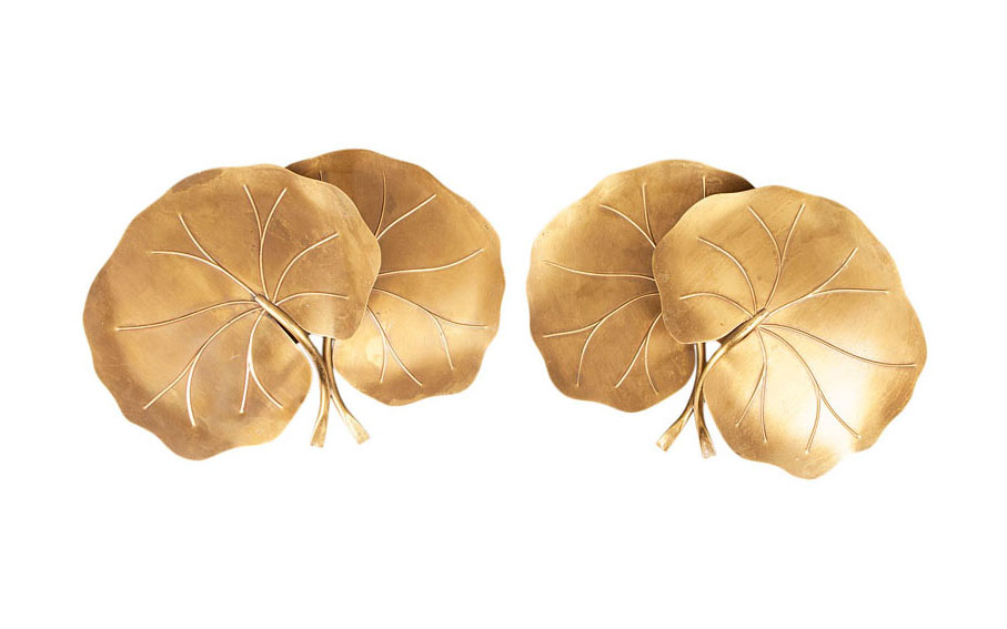 Paar dekorativer Wandappliken 'Lotus'