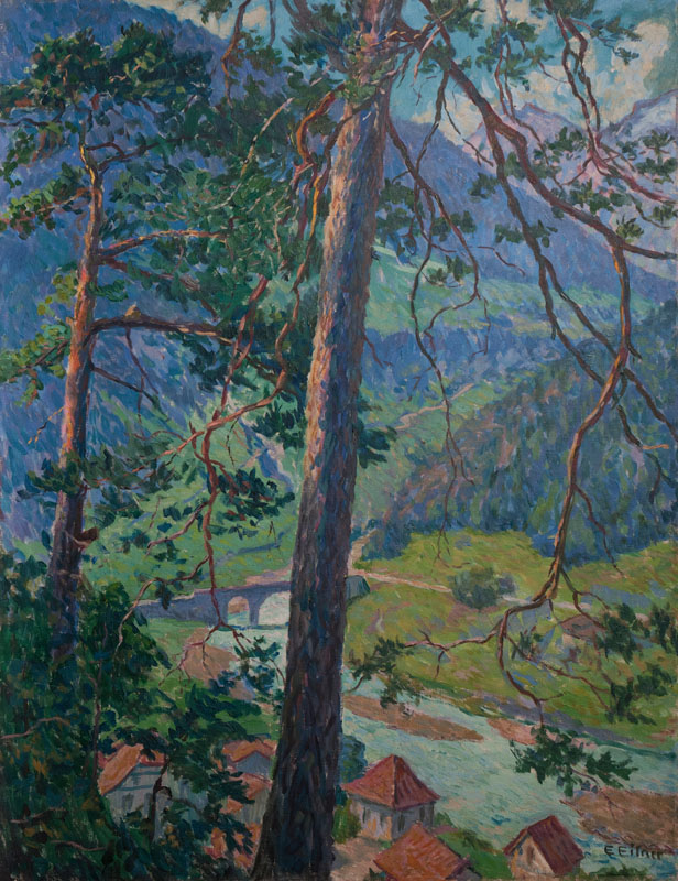 Ernst Eitner - Morgen in Amsteg in der Schweiz Morgen in Amsteg in der Schweiz