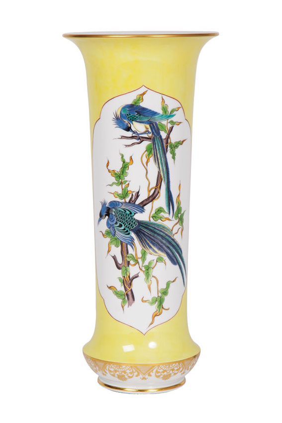 Meissen-Stangenvase 'Paradiesvögel'