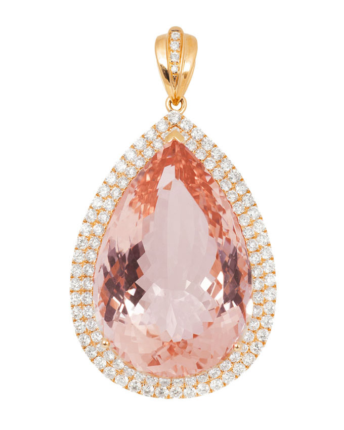 A morganite diamond pendant