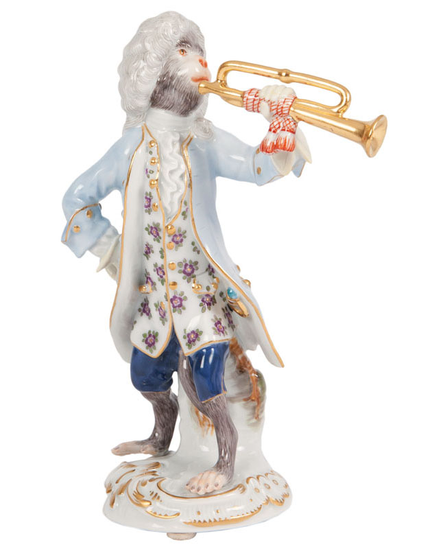 Figur der Affenkapelle 'Trompeter'