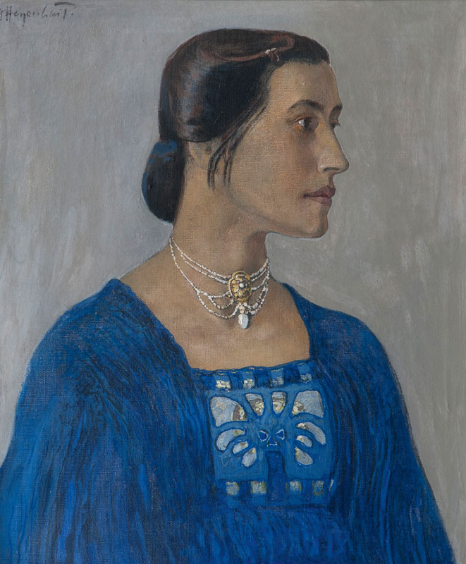 Portrait einer Dame in Blau