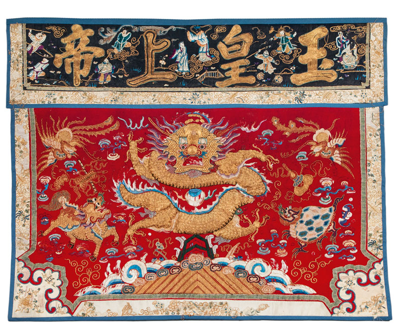 An opulent 'Jade emperor' altar cloth
