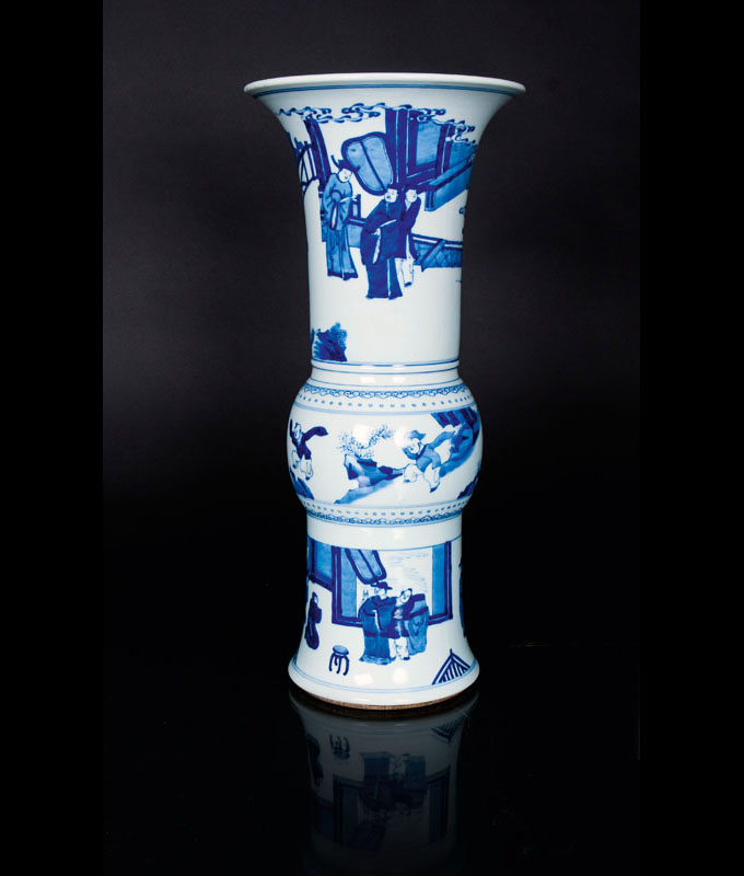 Große Vase 'Gu' mit figürlichen Szenen