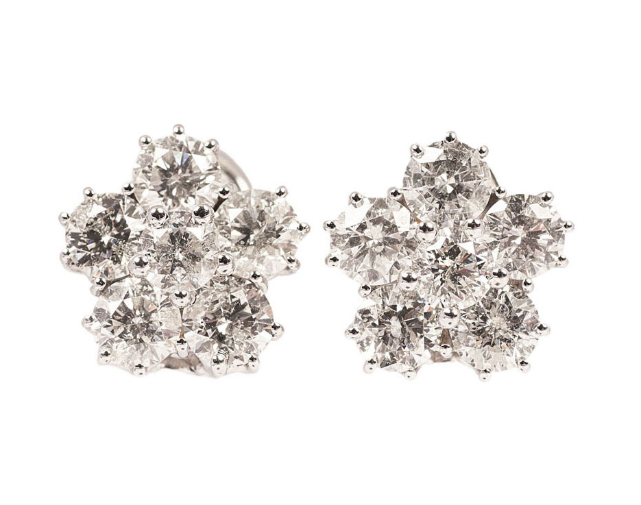 A pair of diamond earrings