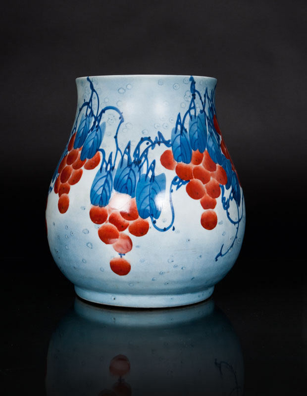 A vase with expressive decoration