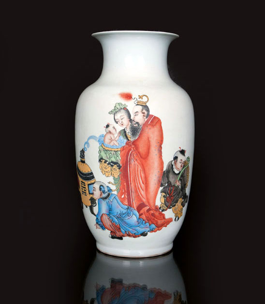 A 'family scene' vase