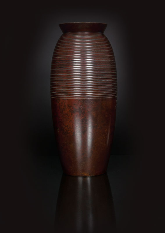 An elegant bronze vase