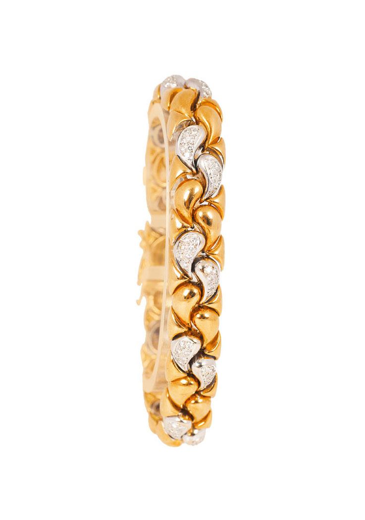 Zweifarbiges Gold-Brillant-Armband