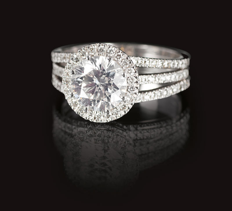 A fine solitaire diamond ring