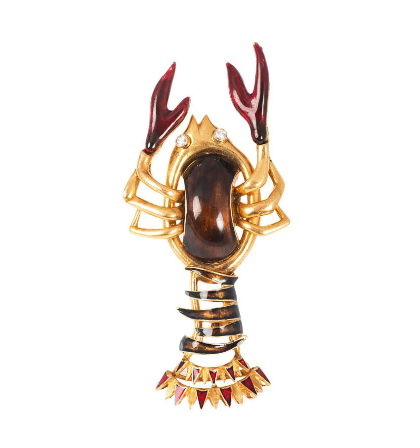 A golden brooch 'Lobster'