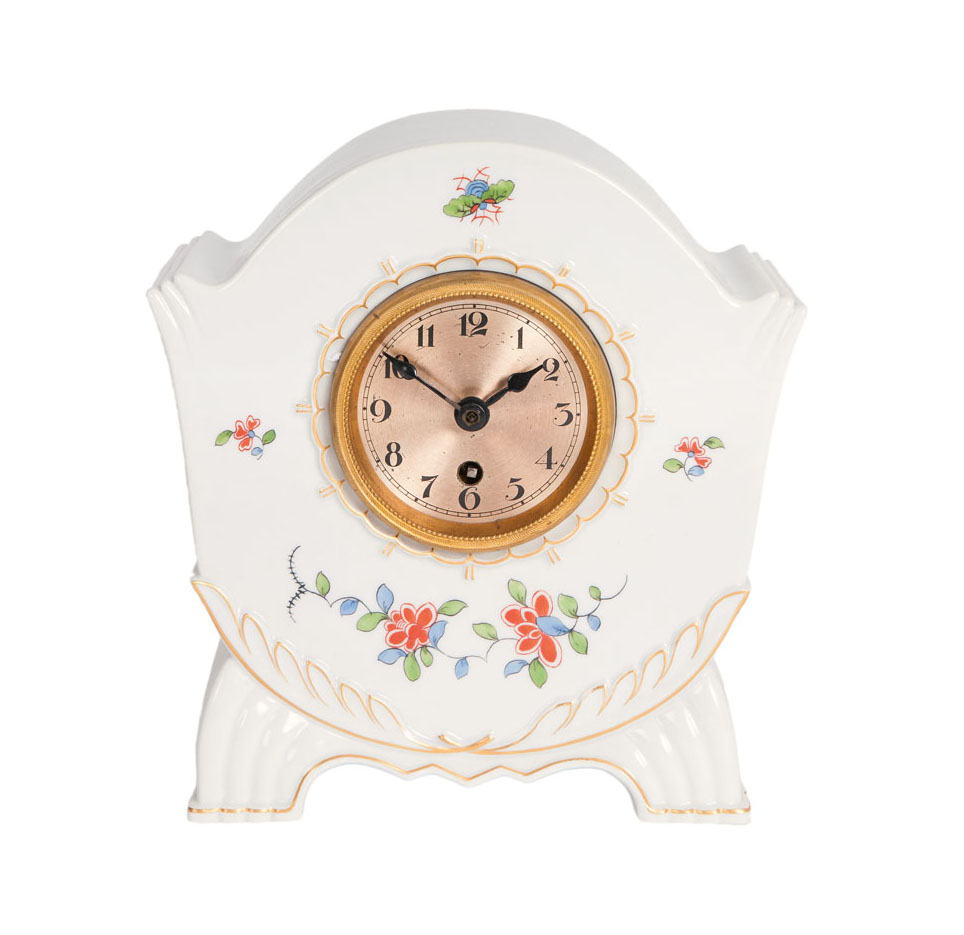 A Meissen Art Déco table clock