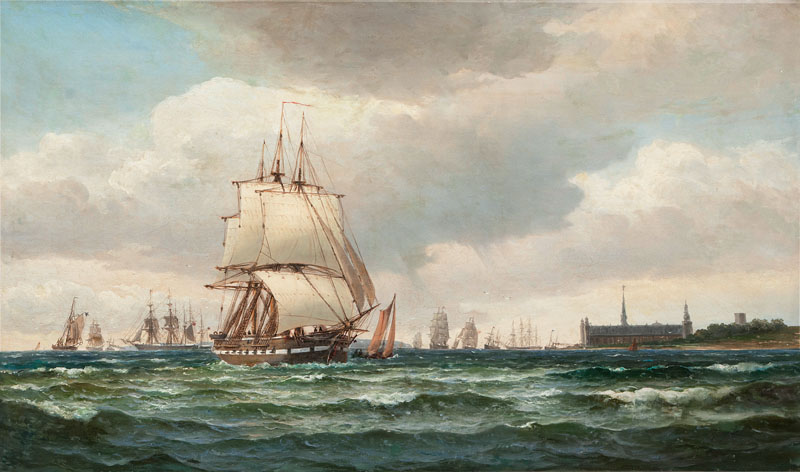Edvard Skari - Reger Schiffsverkehr vor Schloß Kronborg Reger Schiffsverkehr vor Schloß Kronborg