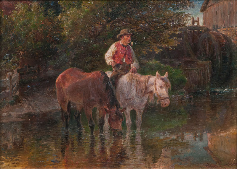 Pferdetränke an der Wassermühle