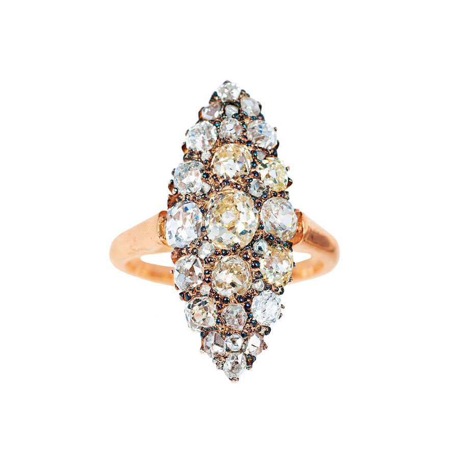 An antique marquise diamond ring