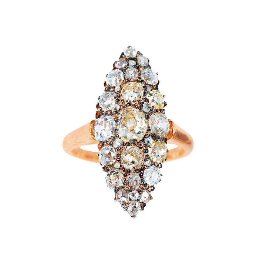 An antique marquise diamond ring