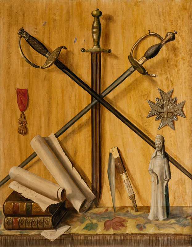 Companions Pieces: Trompes l'oeil with Attributes of the Soldier and of the Scholar - image 2